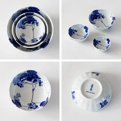 Bol Minoyaki motif raisin peint à la main