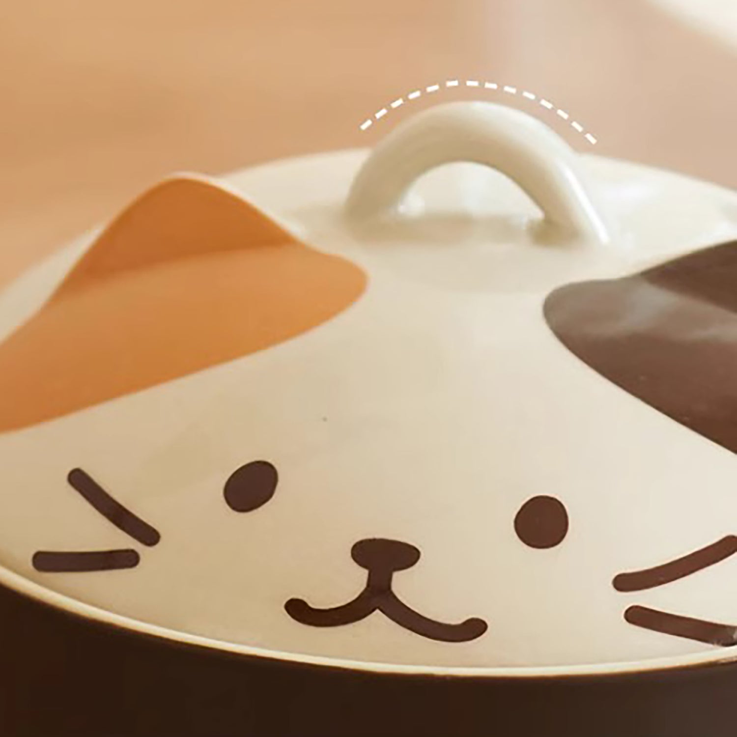 Bol en céramique avec couvercle chat mignon