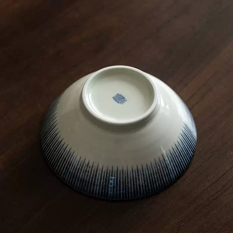 Bol à ramen japonais Hatsuichi motif jūso bleu