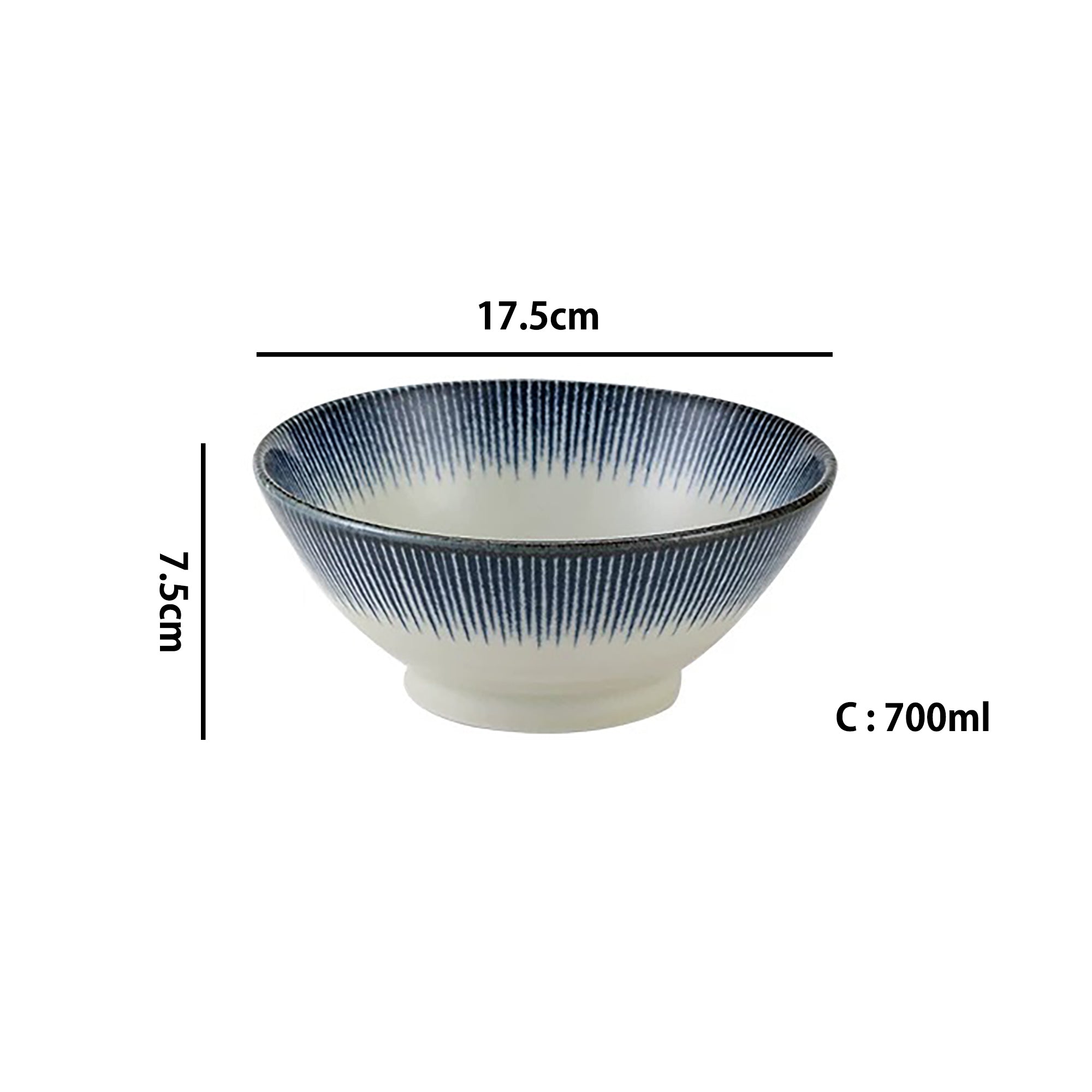 Bol à ramen japonais Hatsuichi motif jūso bleu
