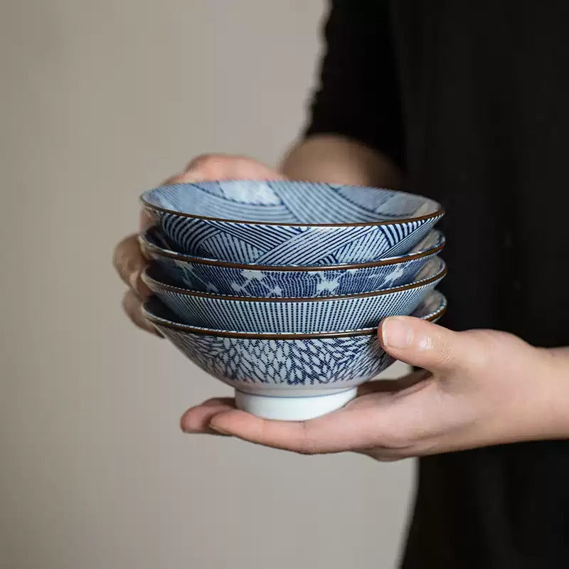 Bol à ramen Arita-yaki sous émail style kasa