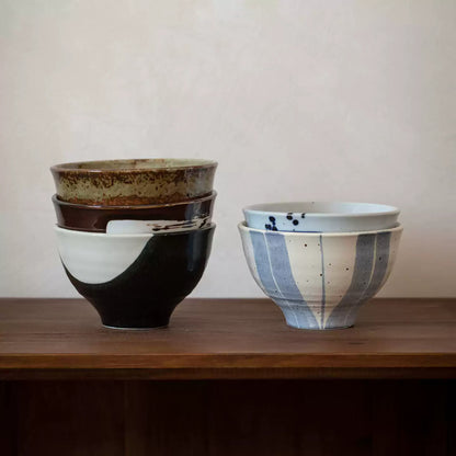 Bol japonais Hatsuichi décor soufflé sumi-e en porcelaine