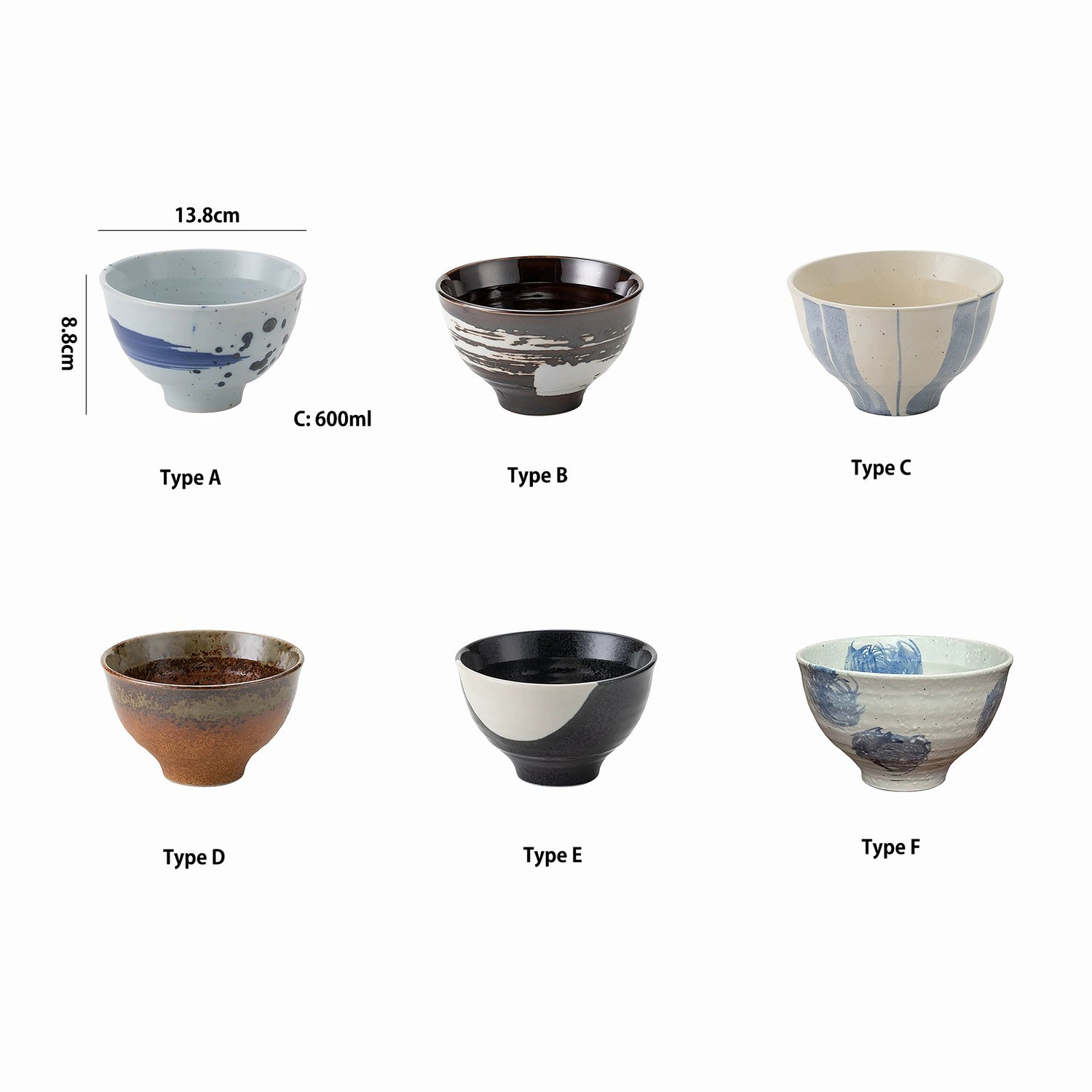 Bol japonais Hatsuichi décor soufflé sumi-e en porcelaine
