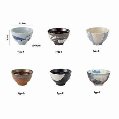 Bol japonais Hatsuichi décor soufflé sumi-e en porcelaine
