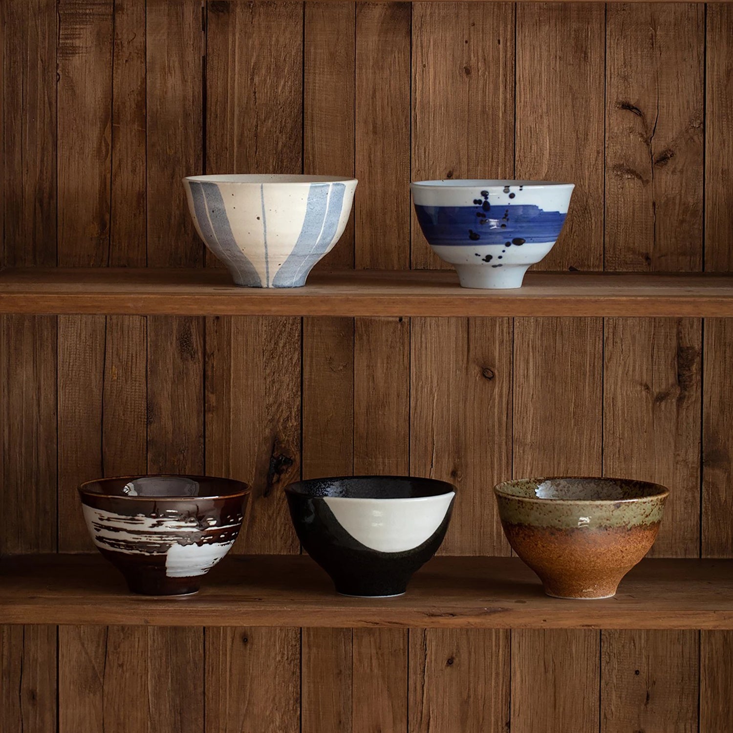 Bol japonais Hatsuichi décor soufflé sumi-e en porcelaine