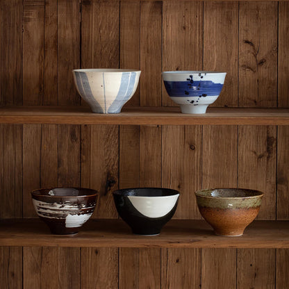 Bol japonais Hatsuichi décor soufflé sumi-e en porcelaine