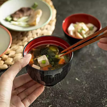 Bol à soupe Style laqué Yamanaka avec couvercle 