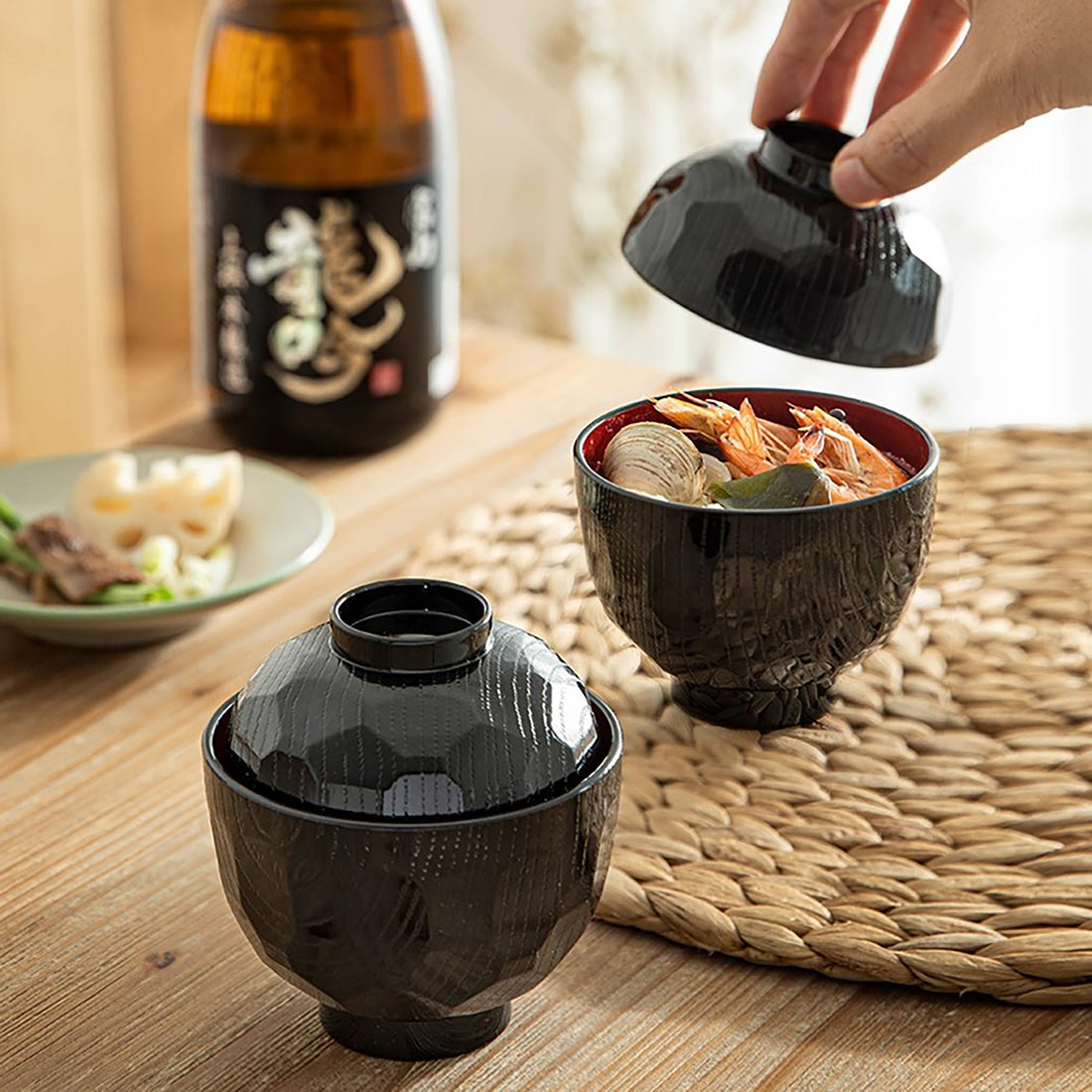 Bol à soupe Style laqué Yamanaka avec couvercle 