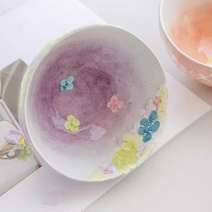 Bol à riz Seto-yaki dégradé floral