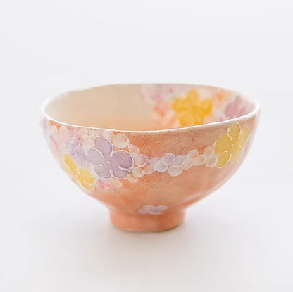 Bol à riz Seto-yaki dégradé floral