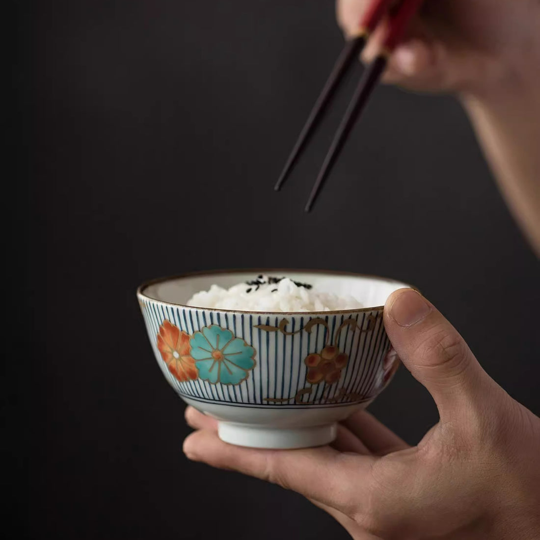 Bols japonais en céramique Mino-yaki avec Style Ko-Imari