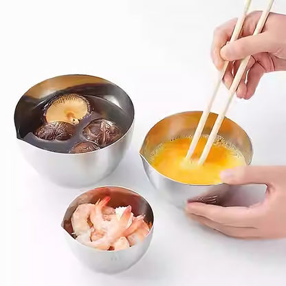 Set de bols de cuisine inoxydable Shimomura avec bec verseur et graduations