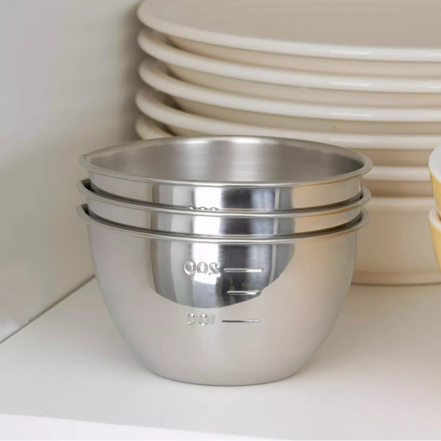 Set de bols de cuisine inoxydable Shimomura avec bec verseur et graduations