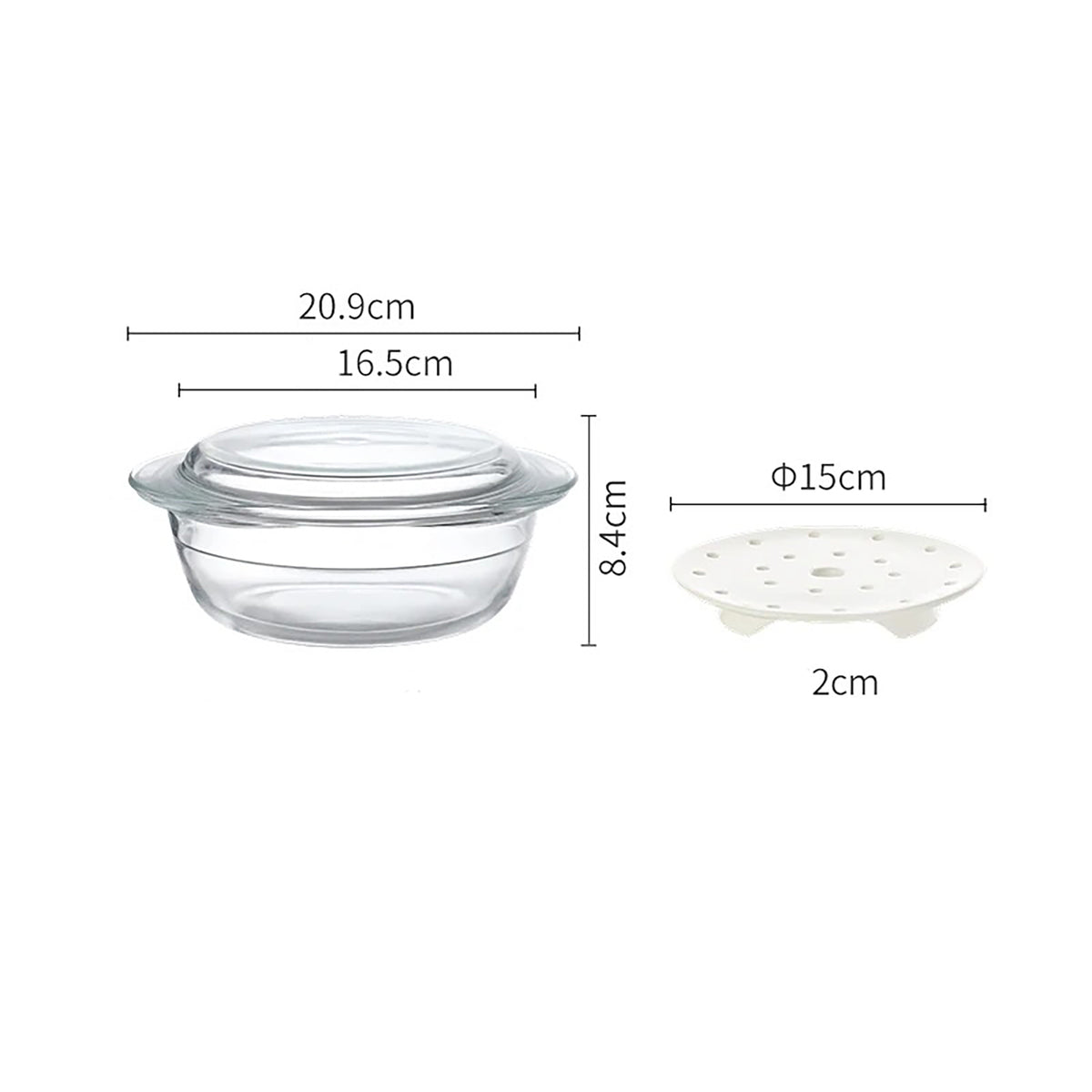 Bol vapeur en verre pour micro-ondes Shimoyama