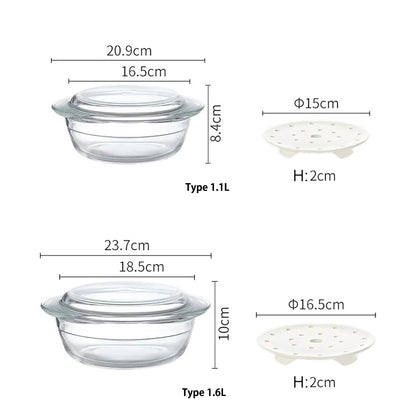 Bol vapeur en verre pour micro-ondes Shimoyama
