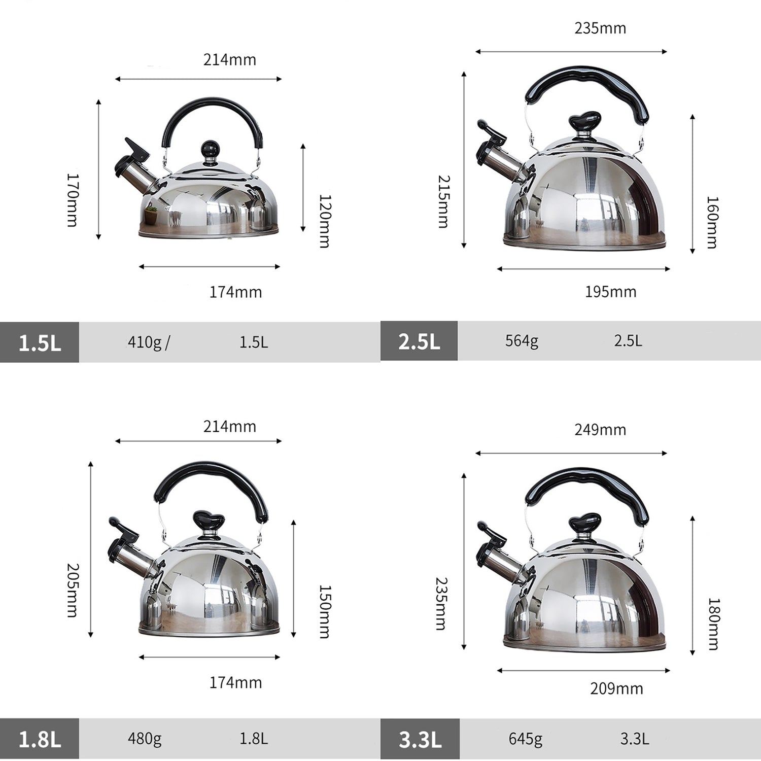 Bouilloire sifflante en acier inoxydable NAGAO de Tsubame Sanjo