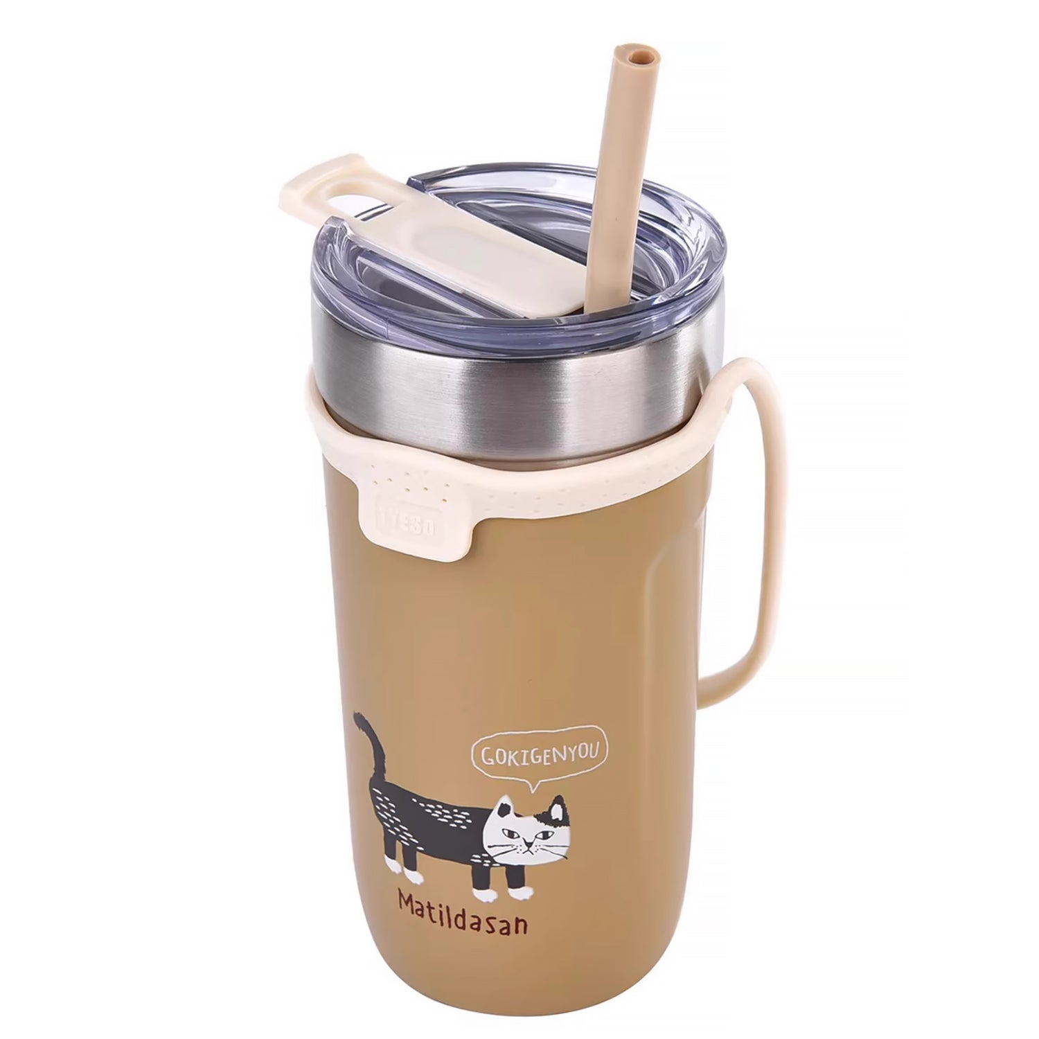 Bouteille isotherme Kusuguru avec paille