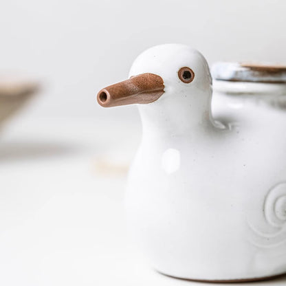 Saucière en céramique Yakimono avec mignon design oiseau