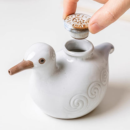 Saucière en céramique Yakimono avec mignon design oiseau