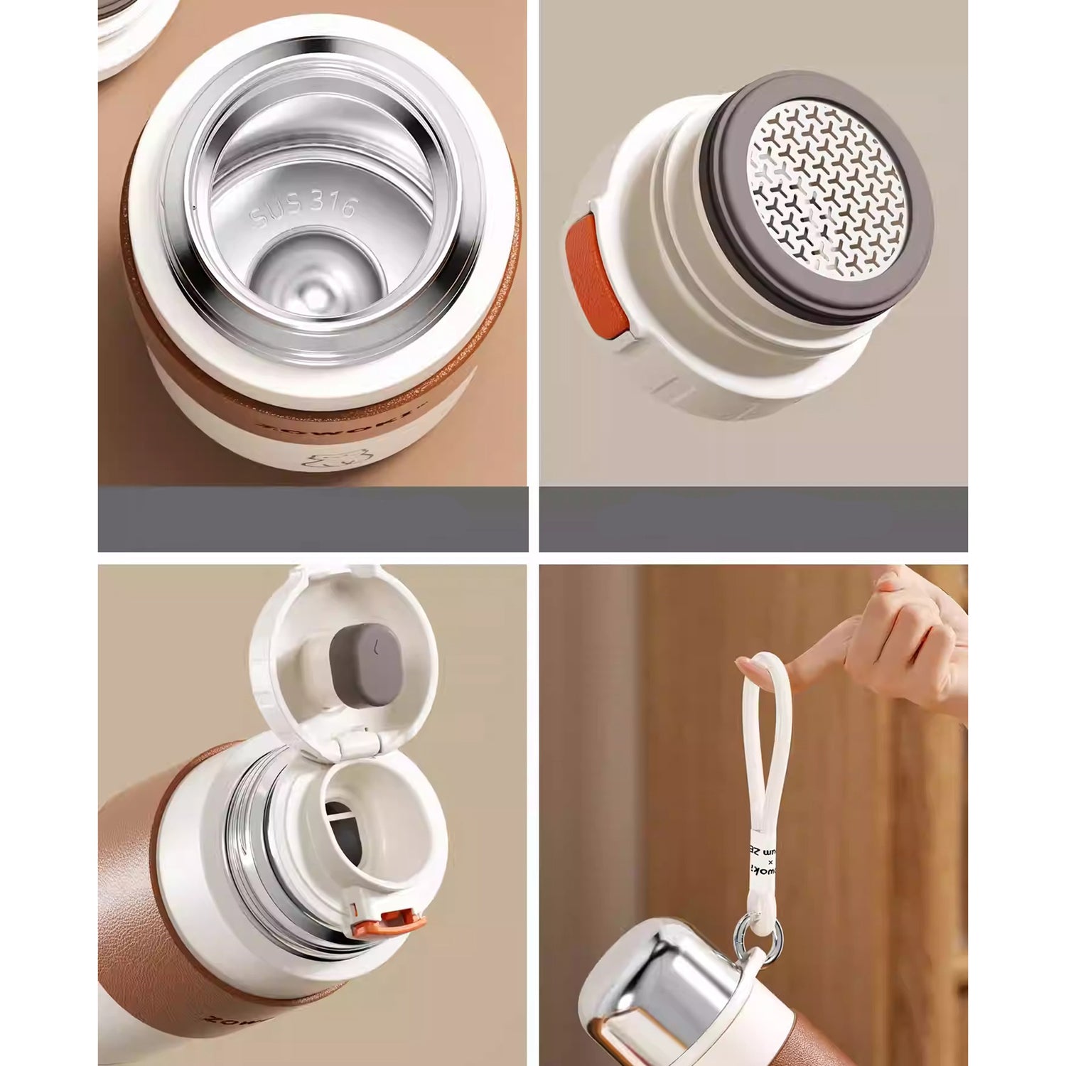 Bouteille isotherme 316 inox avec filtre intégré