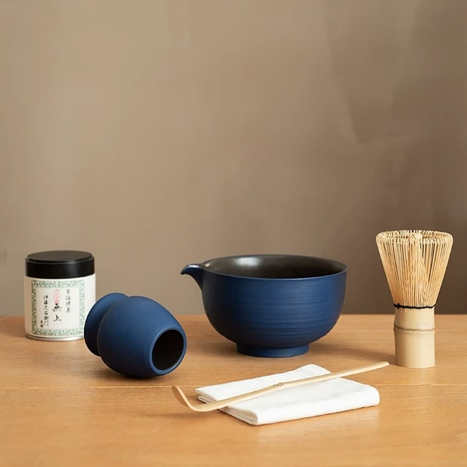 Service matcha en céramique effet pierre style Kohiki
