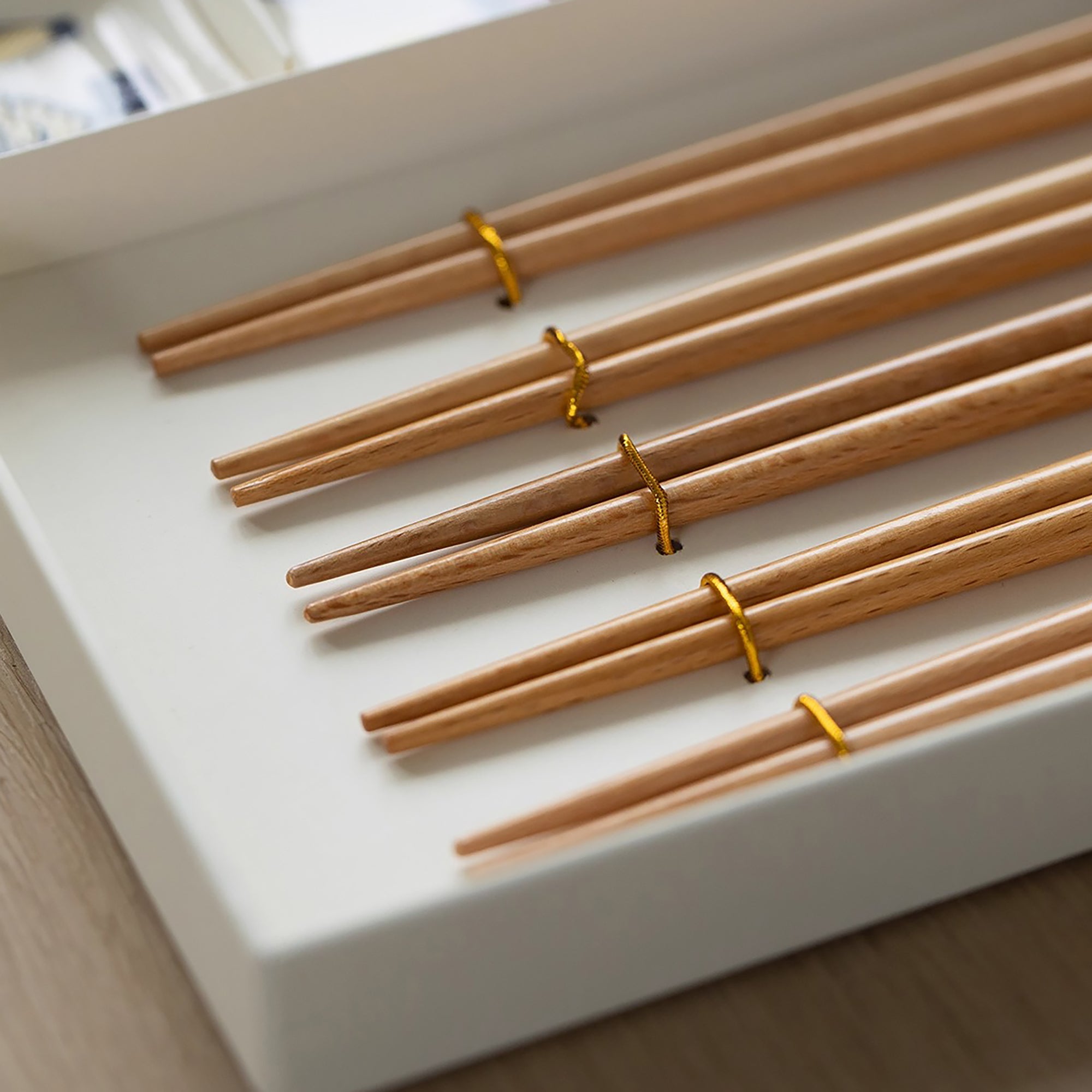 Ensemble de baguettes Tanaka en bois naturel