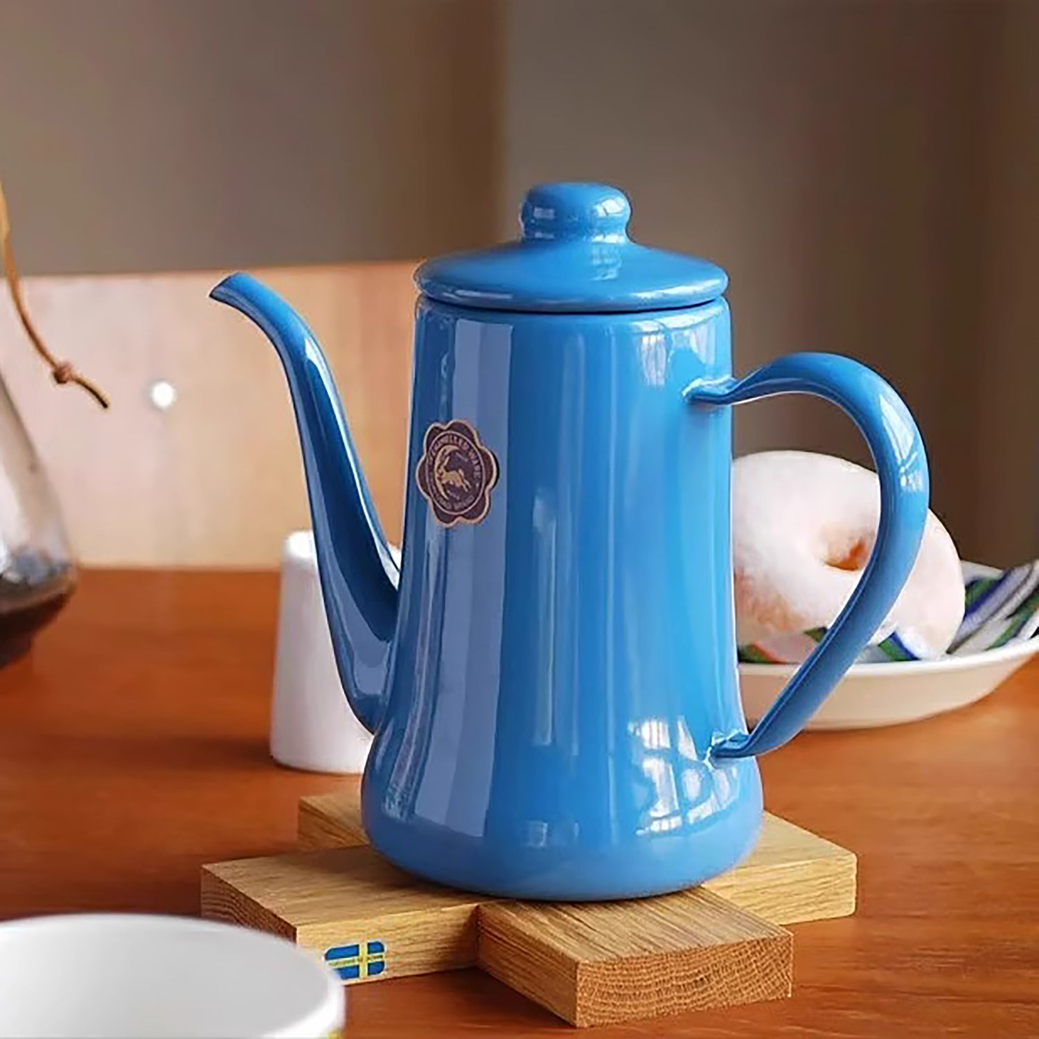 Bouilloire Cafetière japonaise en émail Noda modèle Tsuki Usagi
