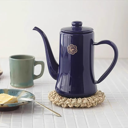 Bouilloire Cafetière japonaise en émail Noda modèle Tsuki Usagi