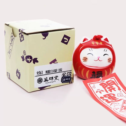 Carillon Maneki Neko Daruma en céramique Yakushigama