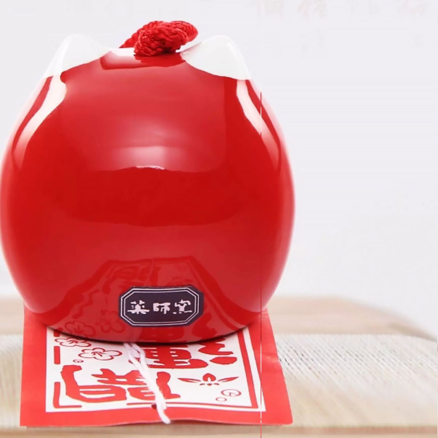 Carillon Maneki Neko Daruma en céramique Yakushigama