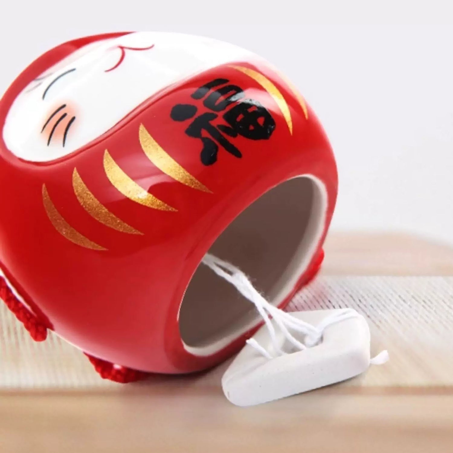 Carillon Maneki Neko Daruma en céramique Yakushigama