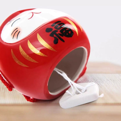 Carillon Maneki Neko Daruma en céramique Yakushigama