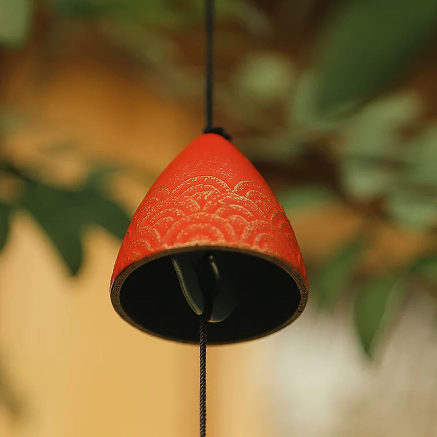 Carillon japonais IWACHU en fonte Nambu forme Carpe Koï Rouge