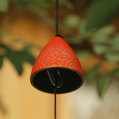 Carillon japonais IWACHU en fonte Nambu forme Carpe Koï Rouge