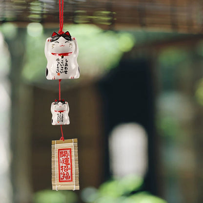 Carillon porcelaine Maneki-neko Yakushigama