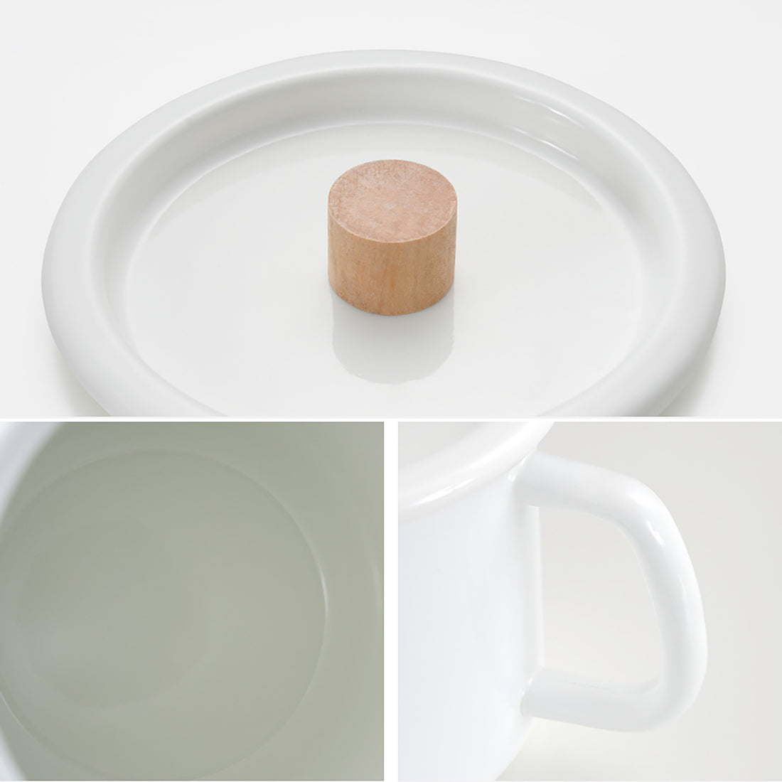 Mini casserole en émail blanc Shimoyama