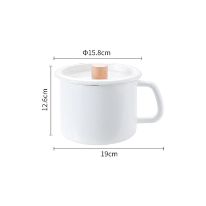 Mini casserole en émail blanc Shimoyama