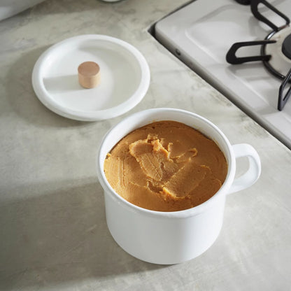 Mini casserole en émail blanc Shimoyama
