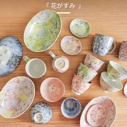 Assiette ovale en céramique avec motif Sakura