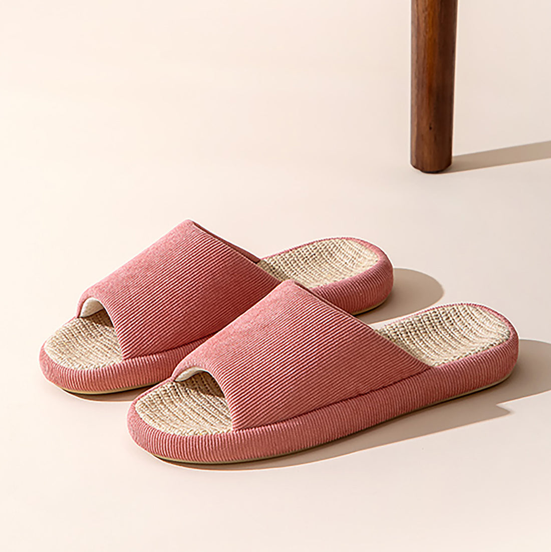 CHAUSSON en VELOUR et LIN au bout OUVERT