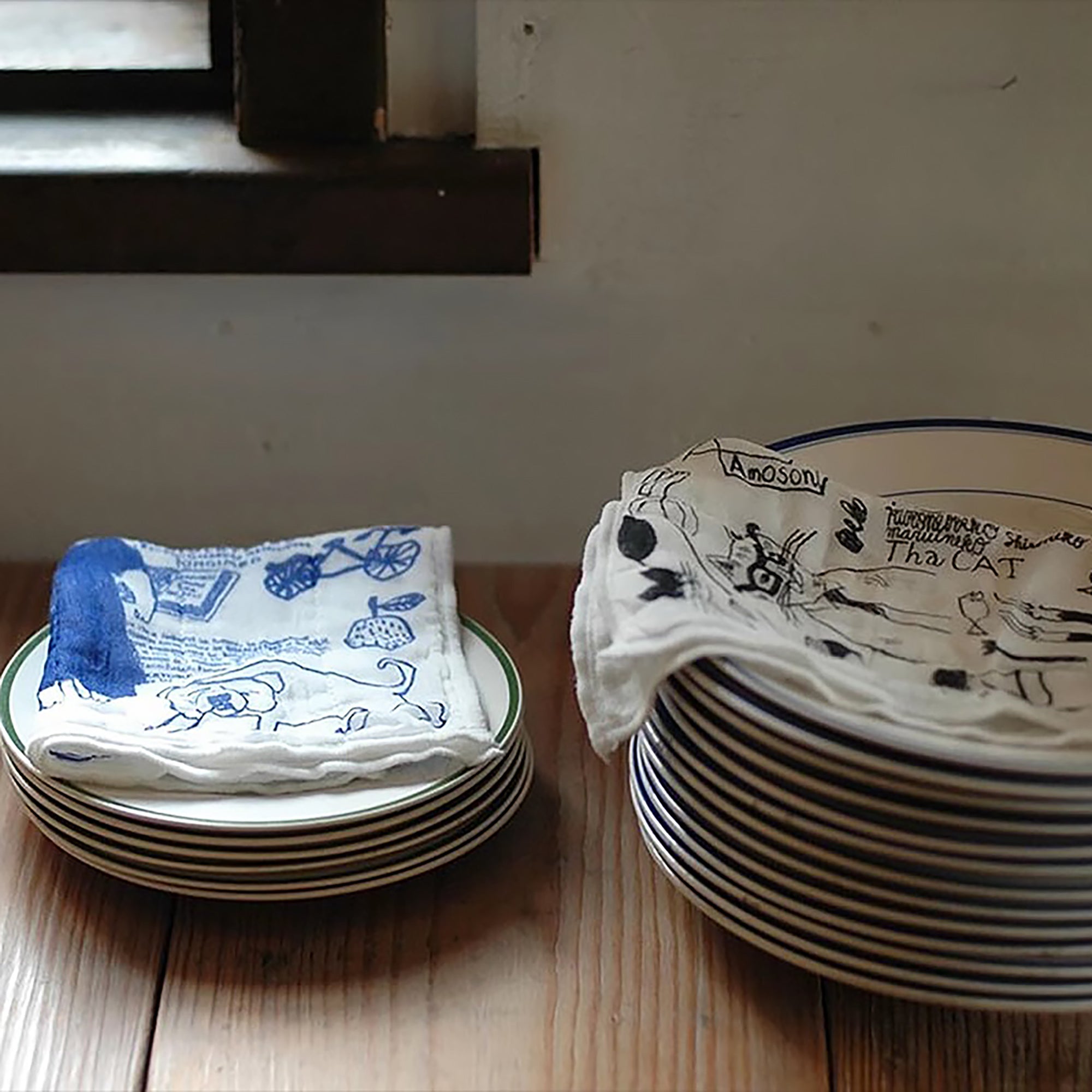 Torchon en coton avec Design de Nachio Nakanishi