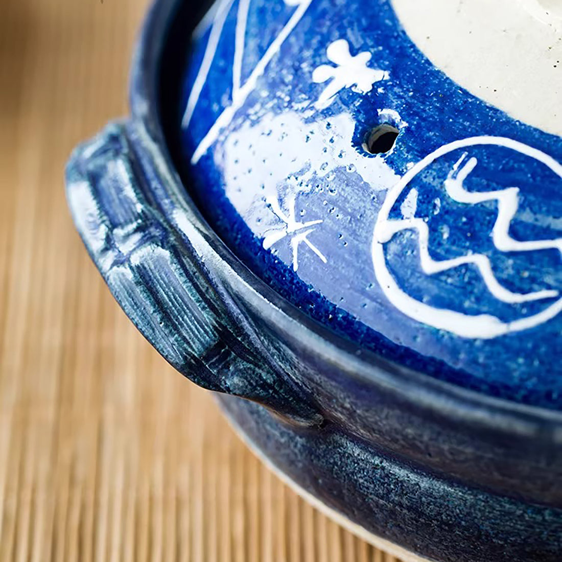 Cocotte japonaise Banko-yaki bleue