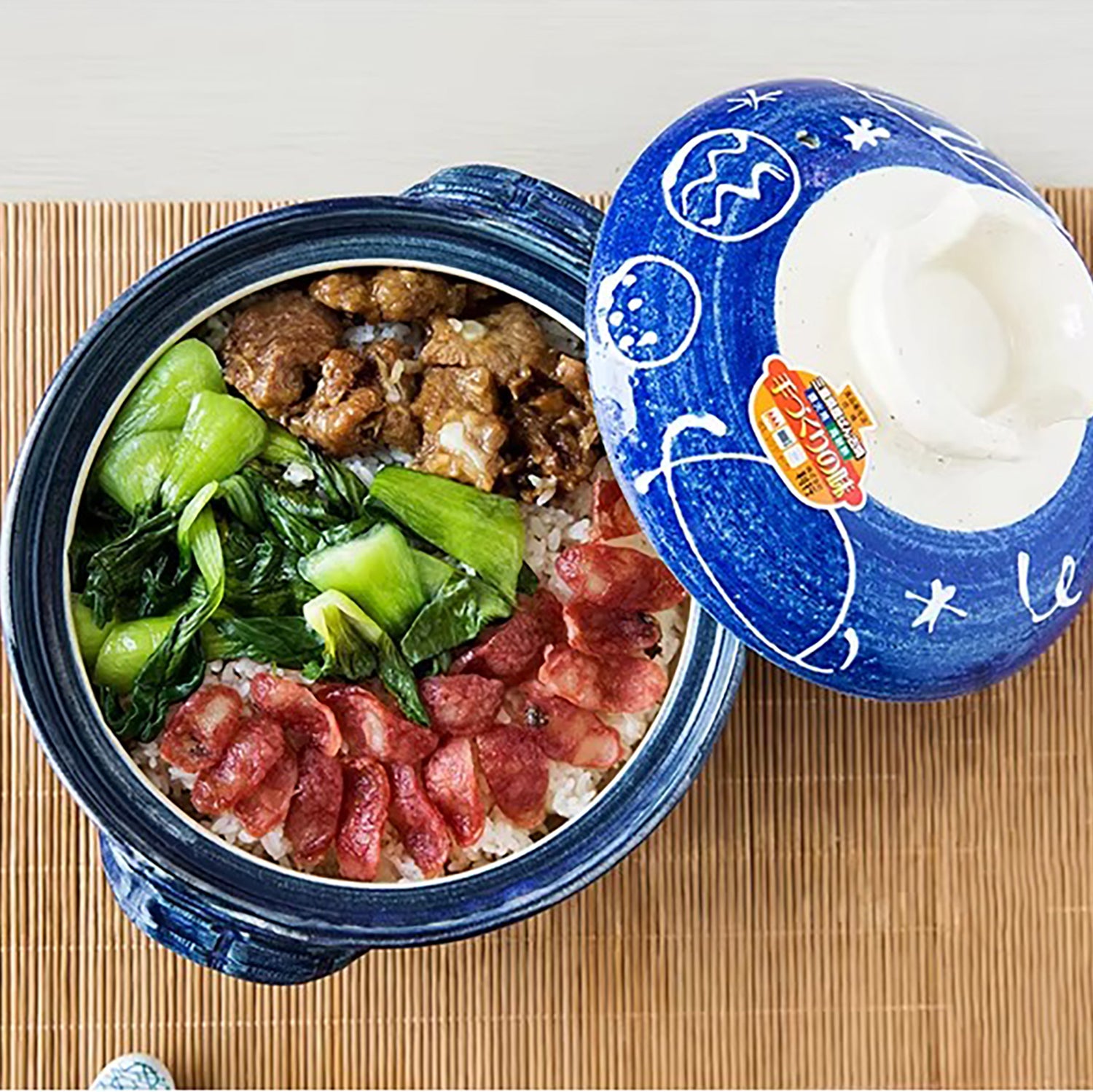 Cocotte japonaise Banko-yaki bleue