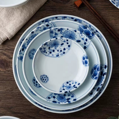 Vaisselle japonaise Rintrindo Hana Imari en porcelaine bleue et blanche