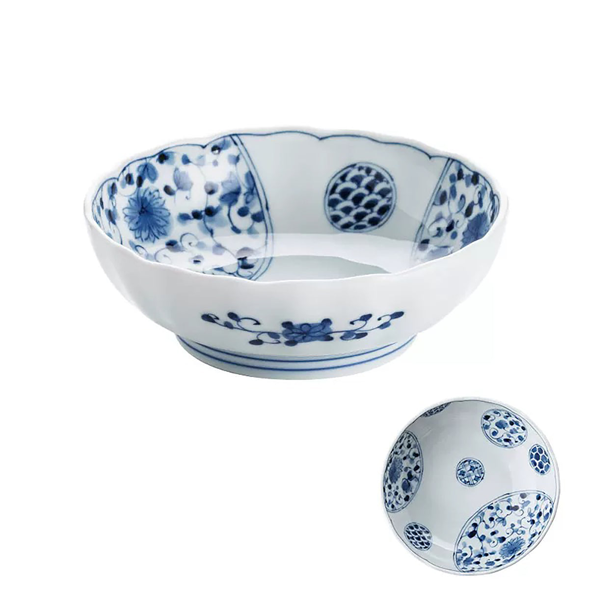 Vaisselle japonaise Rintrindo Hana Imari en porcelaine bleue et blanche