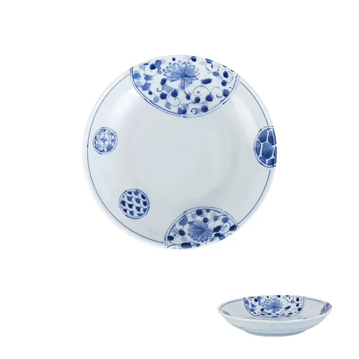 Vaisselle japonaise Rintrindo Hana Imari en porcelaine bleue et blanche
