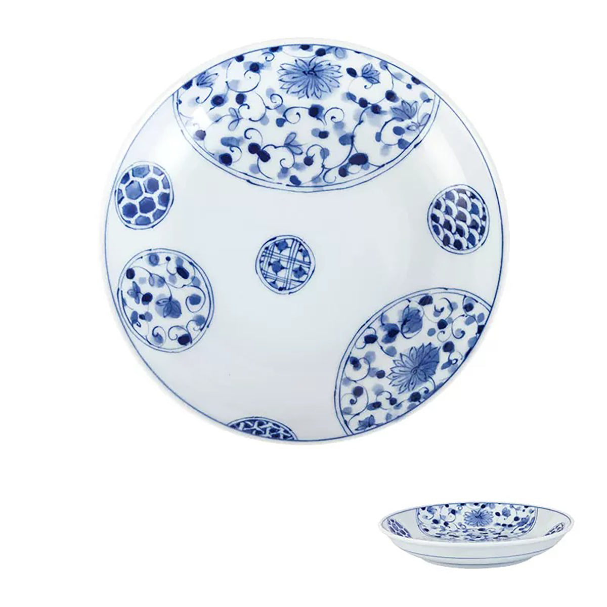 Vaisselle japonaise Rintrindo Hana Imari en porcelaine bleue et blanche