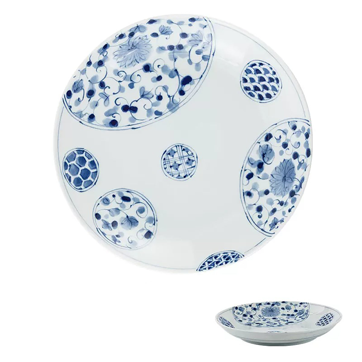 Vaisselle japonaise Rintrindo Hana Imari en porcelaine bleue et blanche