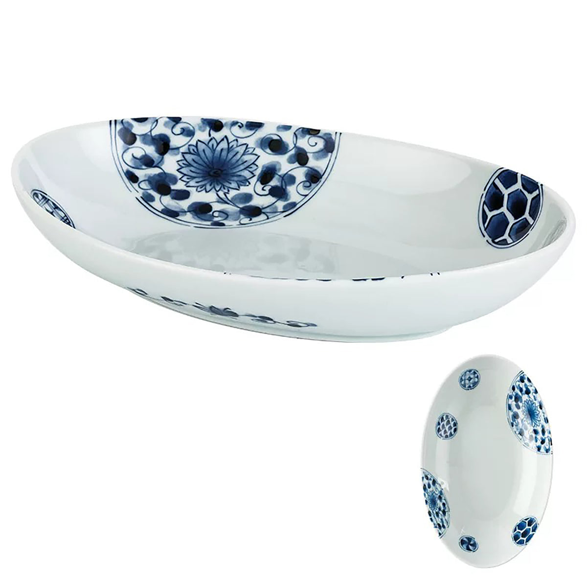 Vaisselle japonaise Rintrindo Hana Imari en porcelaine bleue et blanche