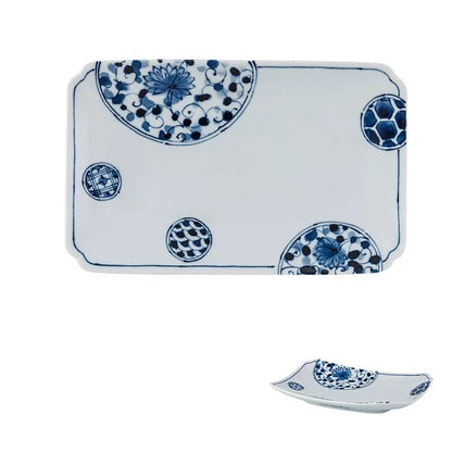 Vaisselle japonaise Rintrindo Hana Imari en porcelaine bleue et blanche